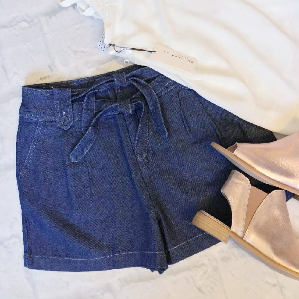 CURRENT AIR Anthro Chic Chambray Shorts - Picture 2 of 10